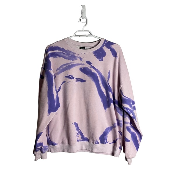 Wild Fable Oversized Unisex Lilac Marble Crewneck Sweatshirt - Picture 2 of 10